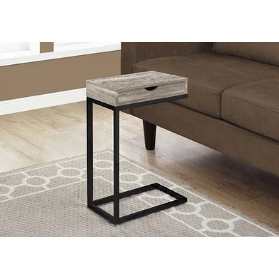 Monarch Modern Rectangular C-Shape End Table with Drawer