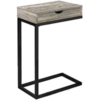 Monarch Modern Rectangular C-Shape End Table with Drawer