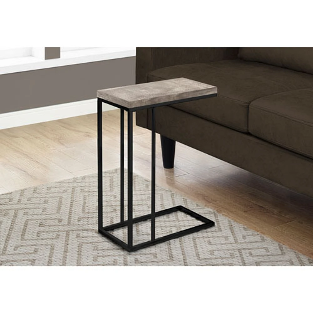 Table de bout rectangulaire moderne en forme de C de Monarch