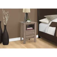 Monarch Contemporary Square End Table with Shelf & Cabinet - Dark Taupe