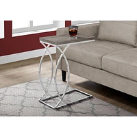 Monarch Modern Rectangular End Table - Dark Taupe/Chrome