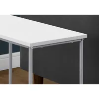 Table de bout rectangulaire contemporaine de Monarch - Blanc/Argenté