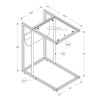 Table de bout rectangulaire moderne avec porte-revues de Monarch - Blanc