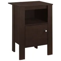 Monarch Contemporary Square End Table with Open Shelf and Closed Cabinet