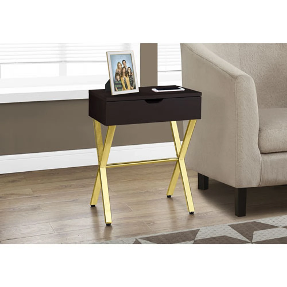 Monarch Modern Rectangular End Table With Storage
