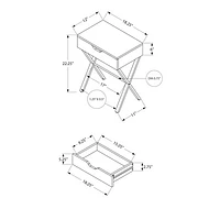 Monarch Modern Rectangular End Table With Storage