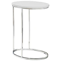 Monarch Modern Oval End Table - White