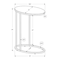 Table de bout moderne ovale de Monarch - Blanc