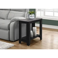 Monarch Modern Rectangular End Table With Shelf - Grey/Black