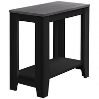 Monarch Modern Rectangular End Table With Shelf - Grey/Black