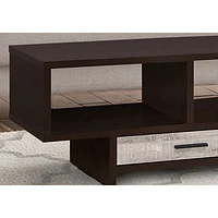 Monarch Modern Rectangular Coffee Table With Drawer - Cappuccino