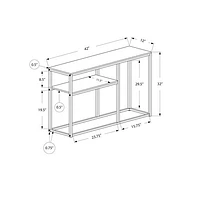 Monarch Modern Rectangular Console Table With Shelf - Grey