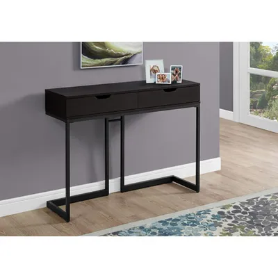 Monarch Modern Rectangular Console Table With 2 Drawers - Cappuccino