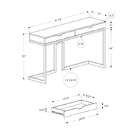 Monarch Modern Rectangular Console Table With 2 Drawers - Cappuccino