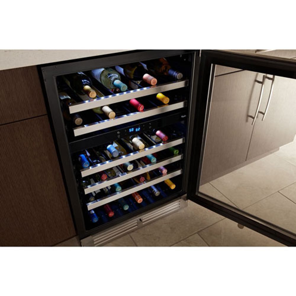 Whirlpool 46-Bottle Built-In Wine Center (WUW55X24HS) - Stainless Steel