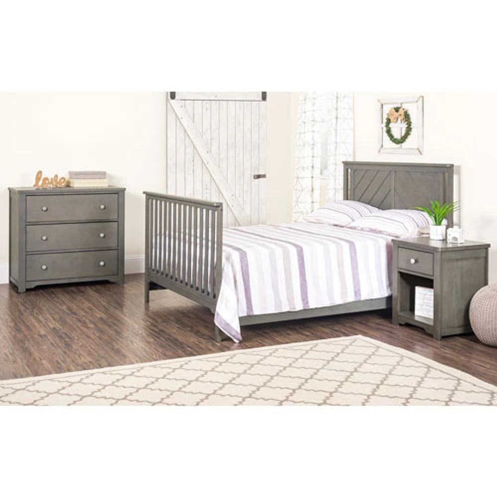 Forever Eclectic Hampton Flat Top 4-in-1 Convertible Crib - Dapper Grey