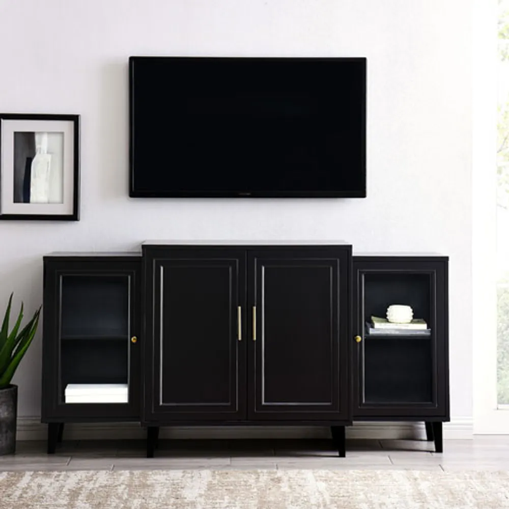 Winmoor Home Modern 4-Door Tiered Sideboard - Black