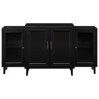 Winmoor Home Modern 4-Door Tiered Sideboard - Black