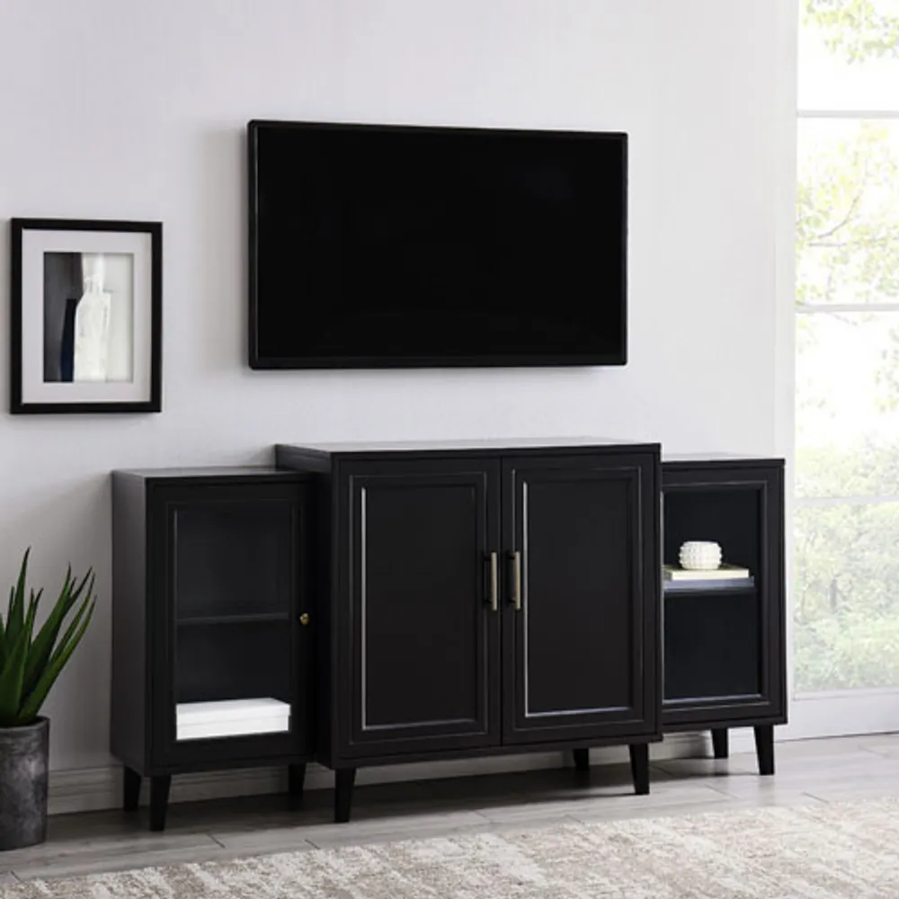 Winmoor Home Modern 4-Door Tiered Sideboard - Black