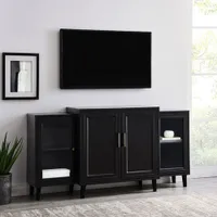 Winmoor Home Modern 4-Door Tiered Sideboard - Black