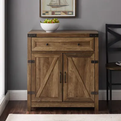 Winmoor Home Farmhouse Barn Door Accent Cabinet