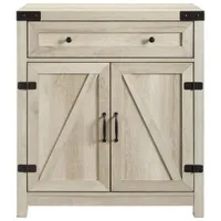 Winmoor Home Farmhouse Barn Door Accent Cabinet - White Oak