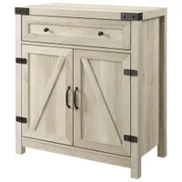 Winmoor Home Farmhouse Barn Door Accent Cabinet - White Oak