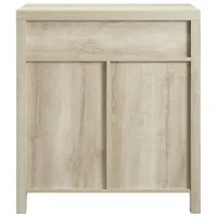 Winmoor Home Farmhouse Barn Door Accent Cabinet - White Oak