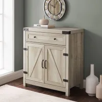 Winmoor Home Farmhouse Barn Door Accent Cabinet - White Oak