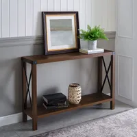 Winmoor Home Rustic Farmhouse Entryway Table - Dark Walnut