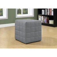 Monarch Polyester Footstool Ottoman - Light Grey