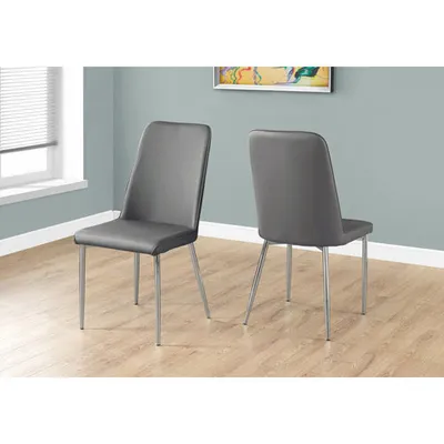 Retro Contemporary Faux Leather Dining Chair - Set of 2