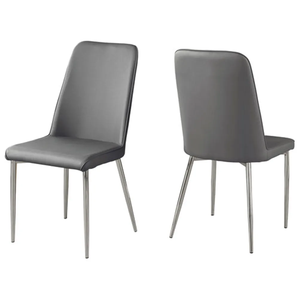 Retro Contemporary Faux Leather Dining Chair - Set of 2