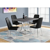 Contemporary Minimalist 4-Seat Rectangular Dining Table - Grey/Chrome