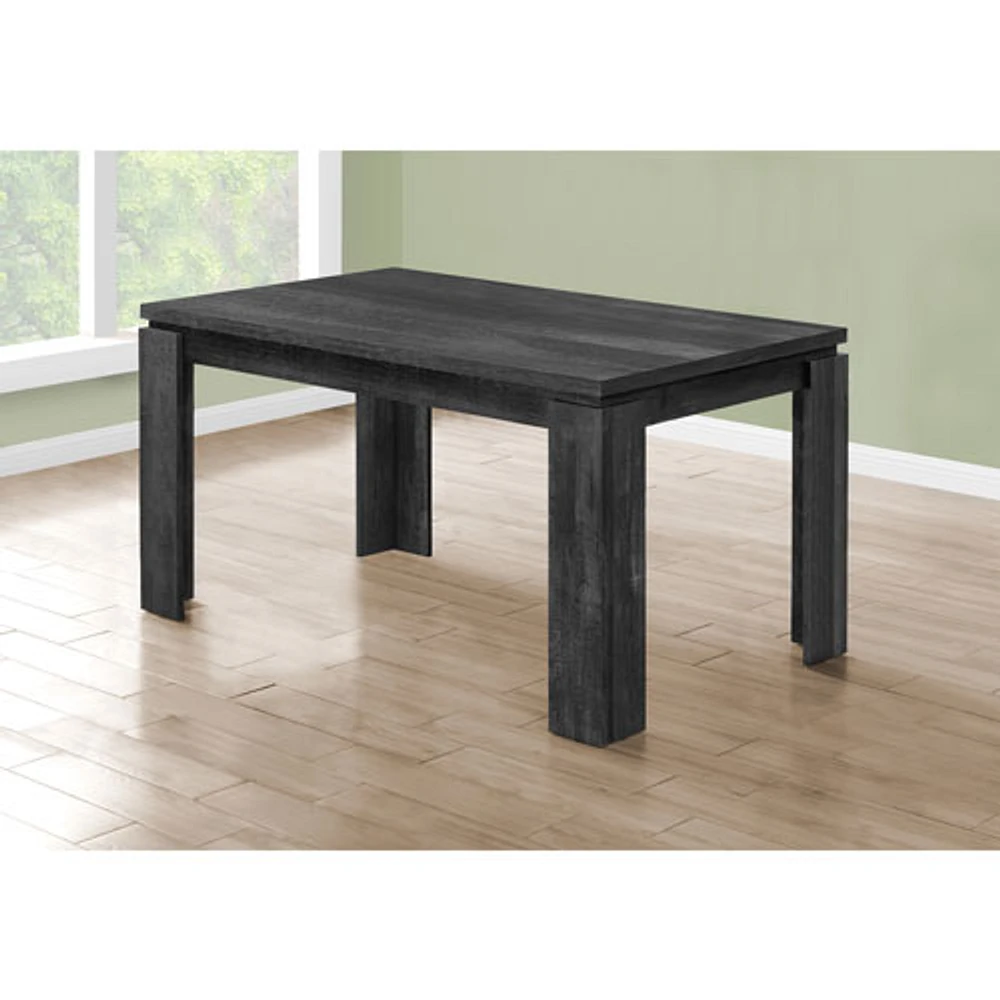 Rustic Contemporary 6-Seat Rectangular Dining Table - Black