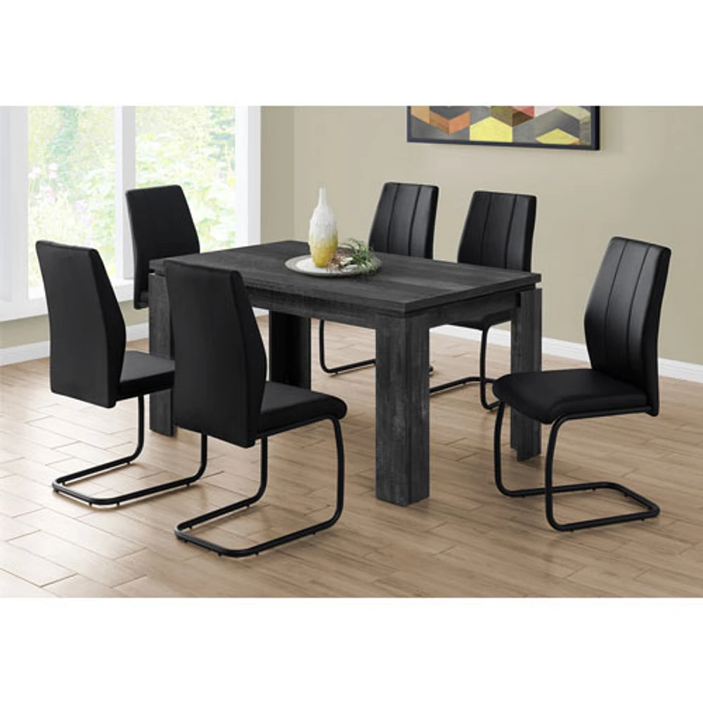 Rustic Contemporary 6-Seat Rectangular Dining Table - Black