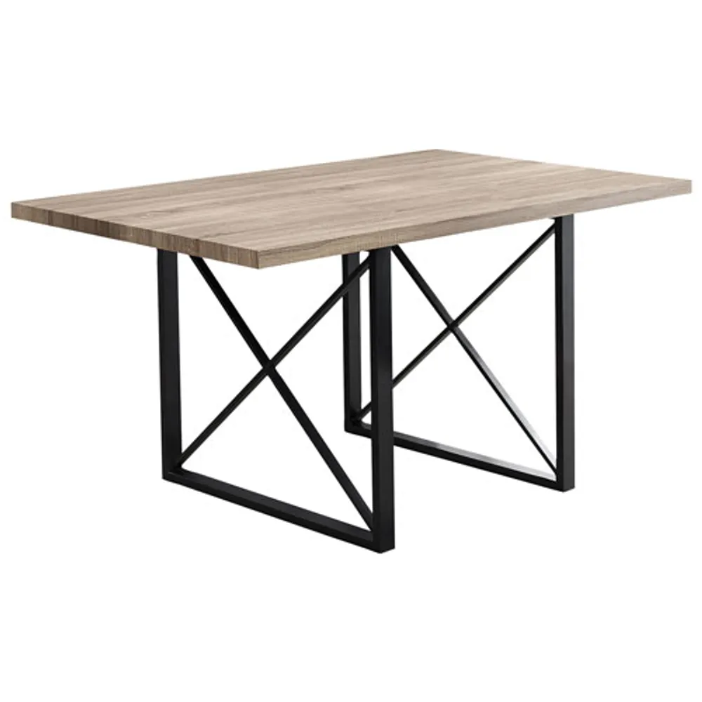 Modern Industrial 4-Seat Rectangular Dining Table - Taupe/Black