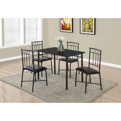 Contemporary 5-Piece Casual Dining Set - Black