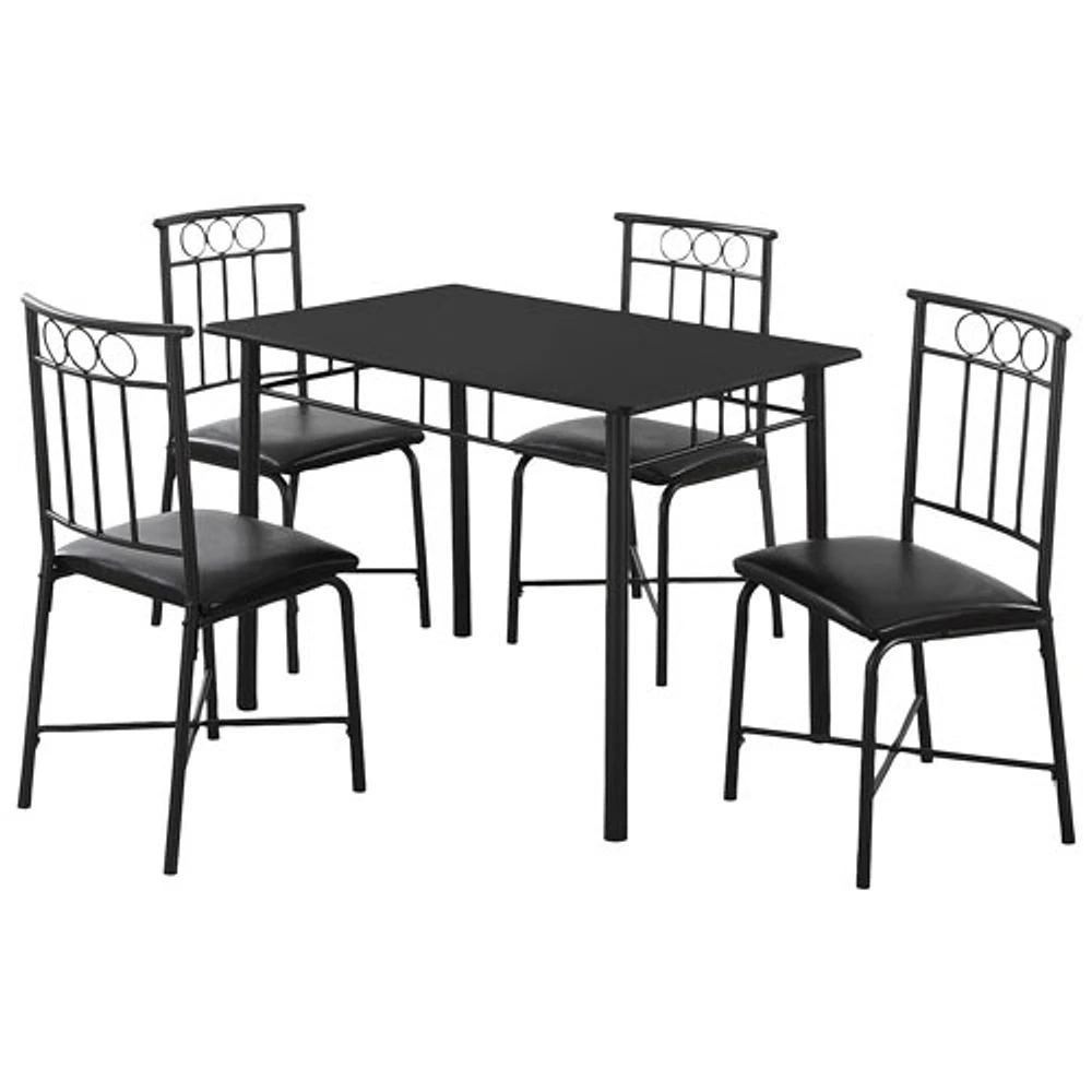 Contemporary 5-Piece Casual Dining Set - Black