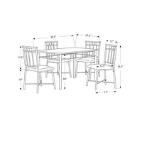 Contemporary 5-Piece Casual Dining Set - Black