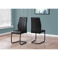 Monarch Contemporary Metal Dining Chair - Set of 2 - Black