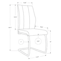 Monarch Contemporary Chrome Dining Chair - Set of 2 - Grey