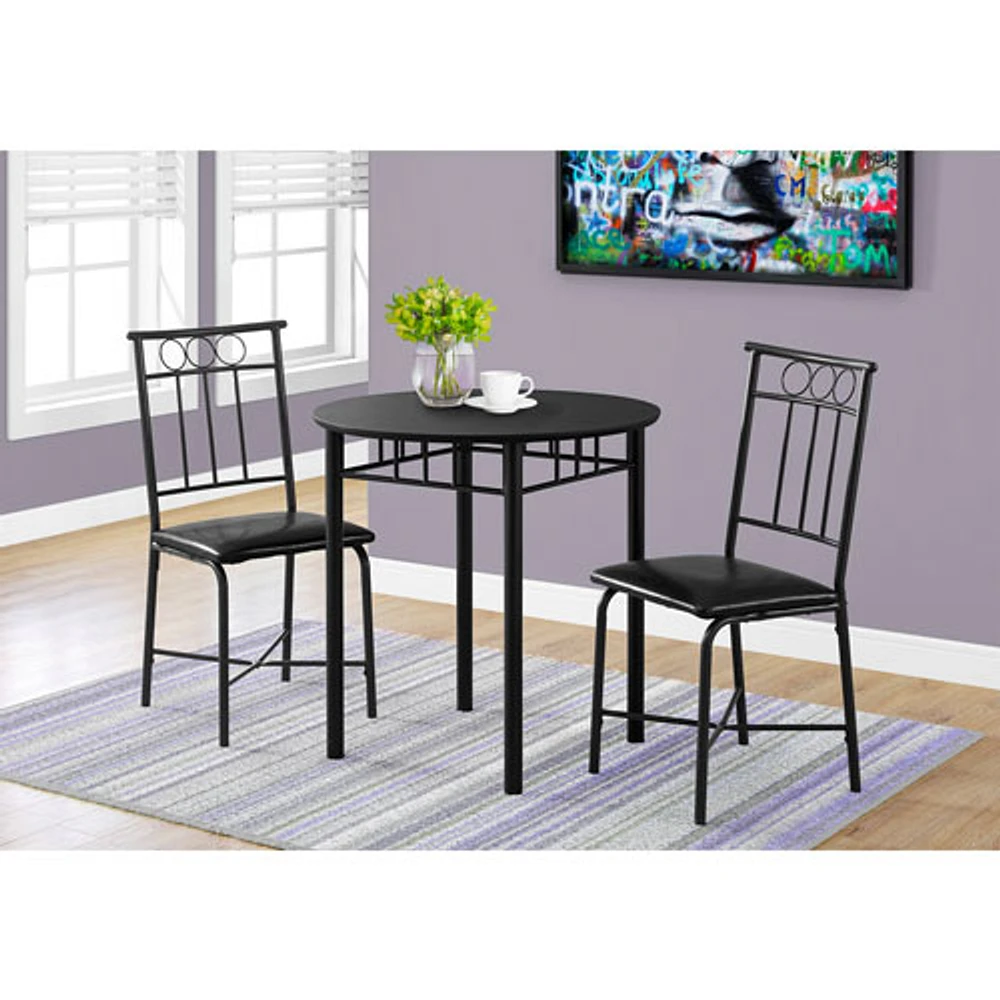 Contemporary 3-Piece Bistro Set - Black