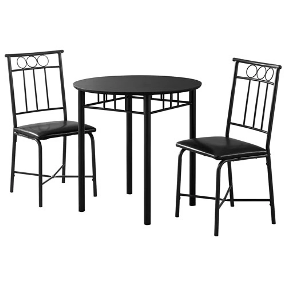 Contemporary 3-Piece Bistro Set - Black