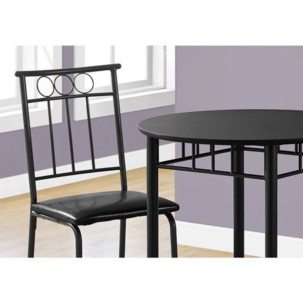 Contemporary 3-Piece Bistro Set - Black