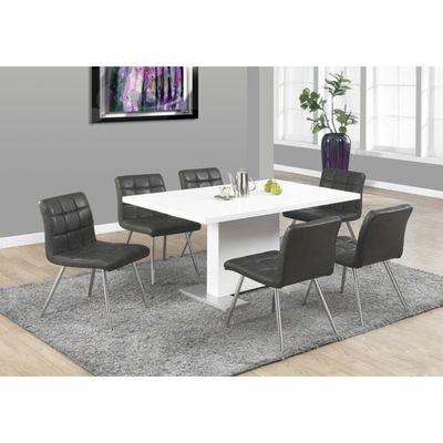 Sleek Contemporary 6-Seat Rectangular Dining Table - White