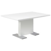 Sleek Contemporary 6-Seat Rectangular Dining Table - White