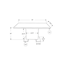 Élégante table de salle à manger rectangulaire contemporaine à 6 places - Blanc