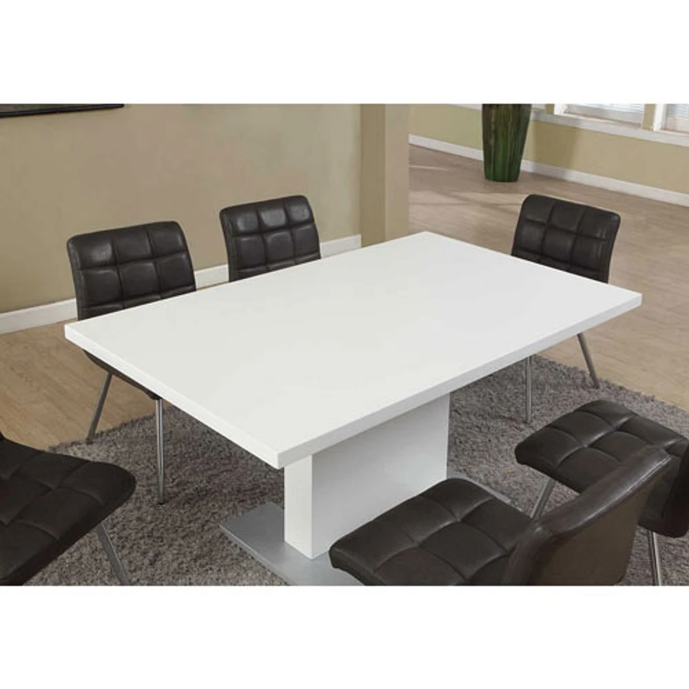 Élégante table de salle à manger rectangulaire contemporaine à 6 places - Blanc