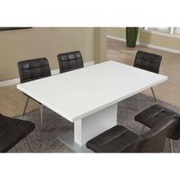 Sleek Contemporary 6-Seat Rectangular Dining Table - White